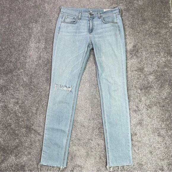 Rag & Bone Dre Jeans Women’s 27 Blue Skinny Low Rise Light Denim Stretch - Picture 1 of 15